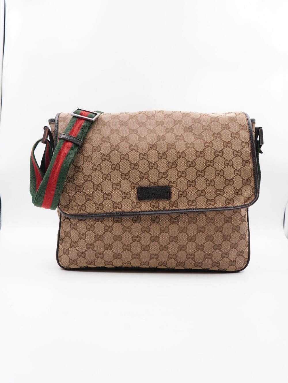 CJ31 💕 GUCCI Monogram Canvas Flap Messenger